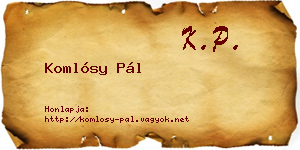 Komlósy Pál névjegykártya