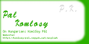 pal komlosy business card